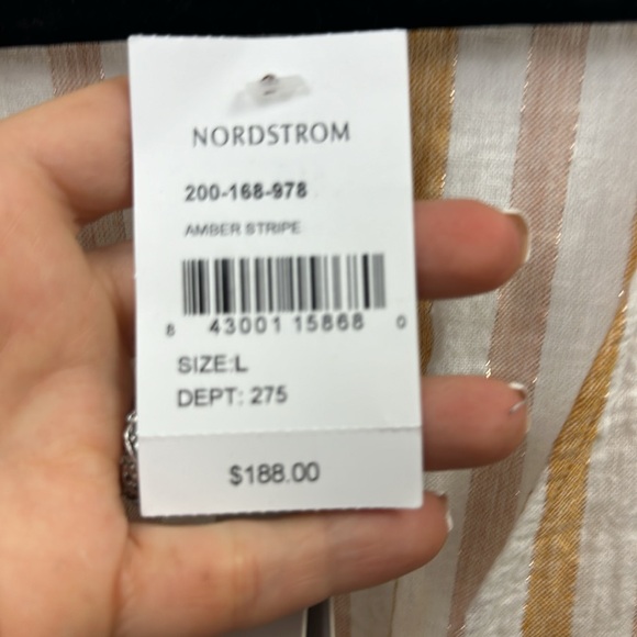 NWT, Rails Brigitte Amber stripe. Flutter sleeve Wrap Dress. Size L - Picture 5 of 5